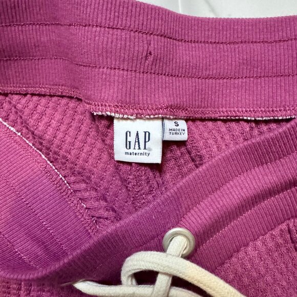 Gap Maternity ladies small waffle Cranberry Red Drawstring Thermal Jogger Pants - Picture 4 of 5